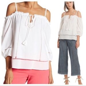 Trina Turk Jillian Paneled Cold-Shoulder Top